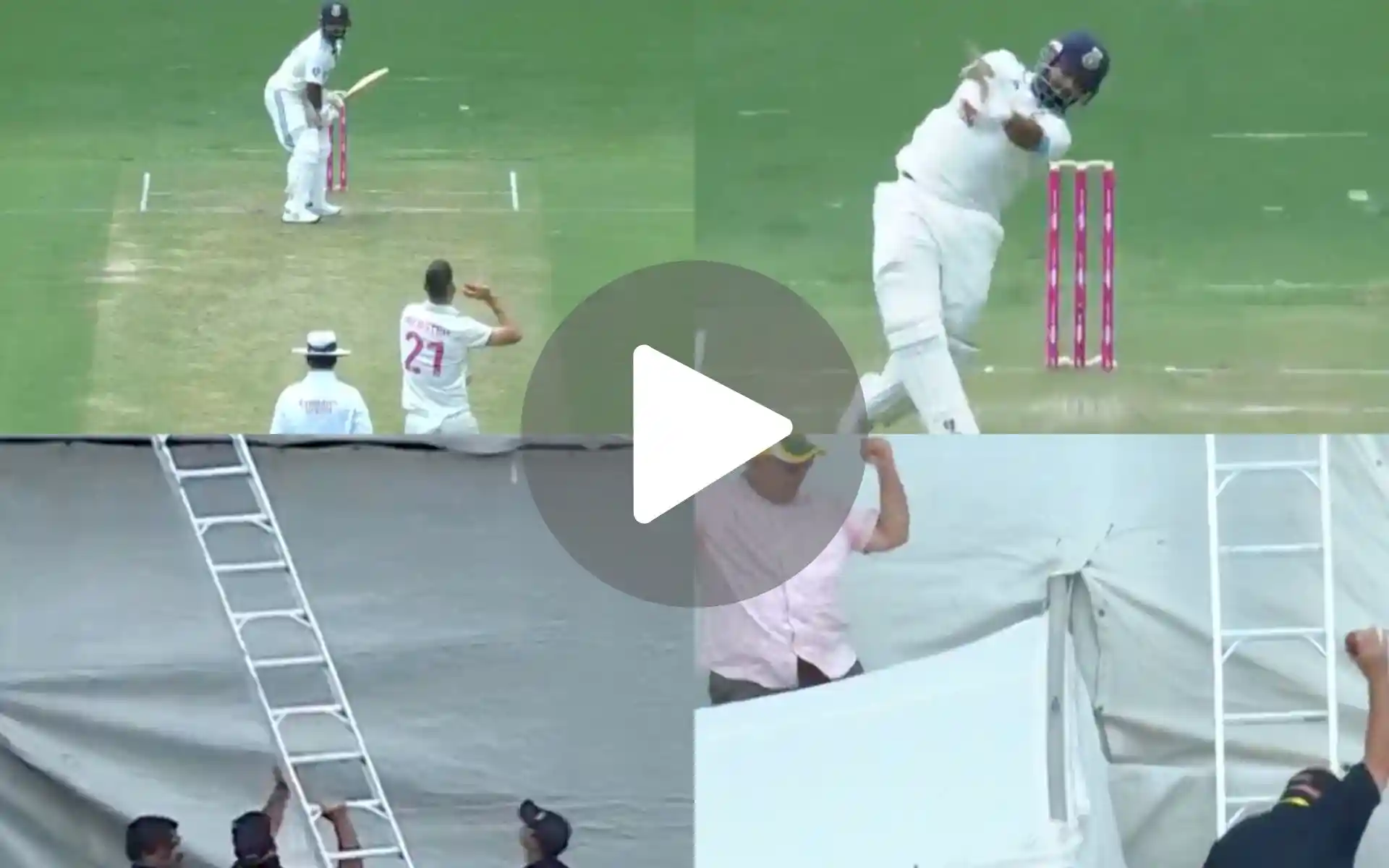 [Watch] Rishabh Pant Hits Back With A 99M Six In No Man's Land; Ladder Used To Get Back Ball